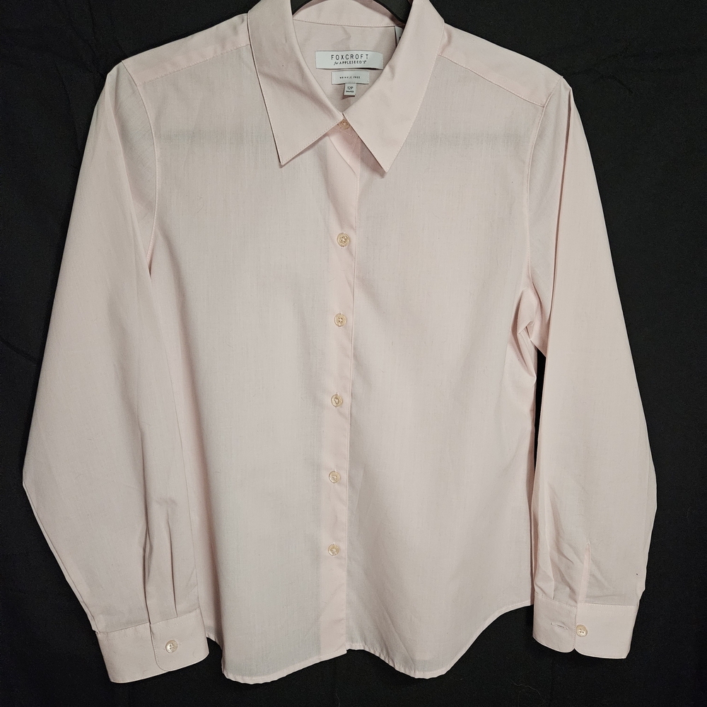 Foxcroft Soft Pink Button-Up Blouse